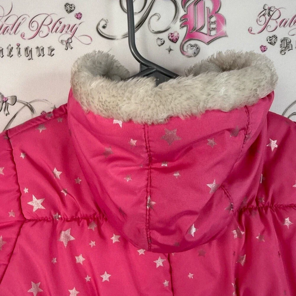Carter's snowsuit one piece shiny stars silver Pink and Gray Snowsuit